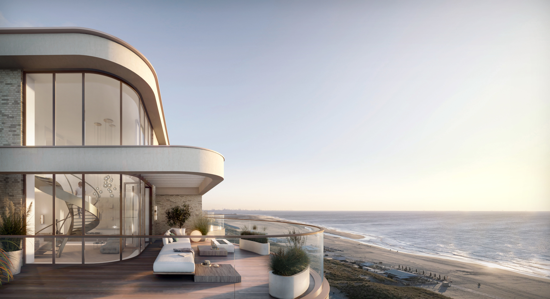 Appartement strand ingezoomd